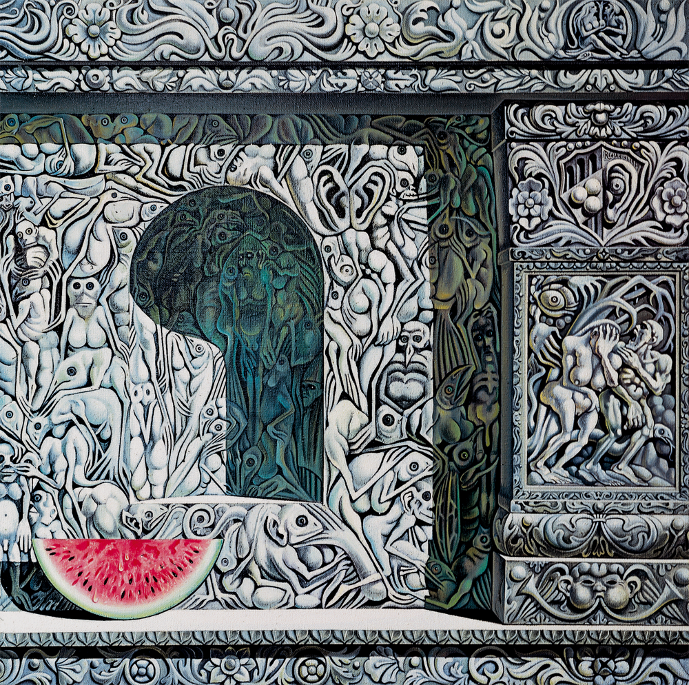 La fetta d'anguria - 1979 Olio su tela - cm 100x100
