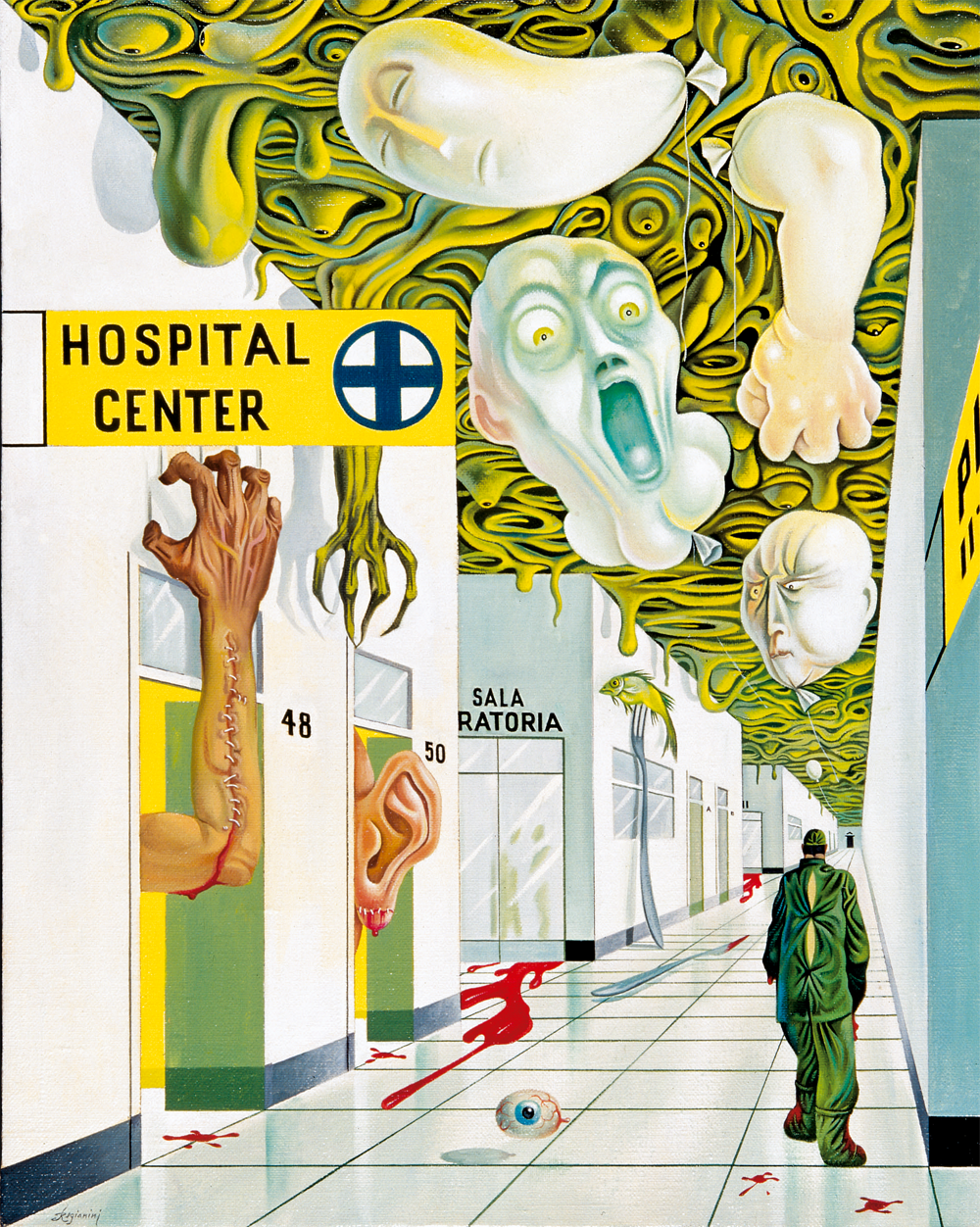 IL DOLORE Hospital Center - 1985 Olio su tela - cm 80x100